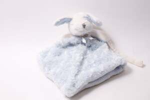 Blankets & Beyond Cute Rabbit Lovely Blue Baby Security Blanket ~ 260206-WH 955